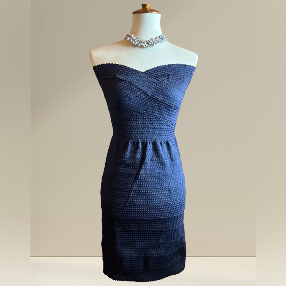 Navy Blue Body Control Strapless Mini Dress NWT